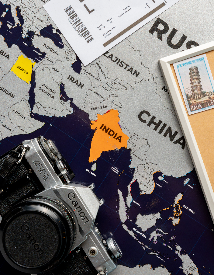 Mapamundi raspable para viajeros estuche alcancía