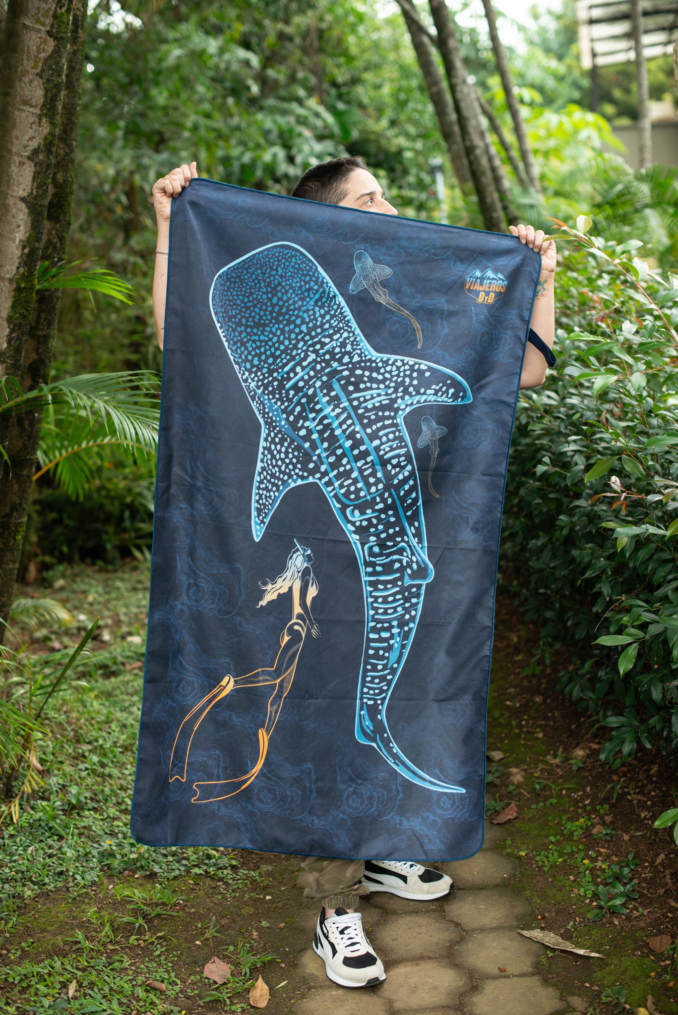 Toalla Microfibra tiburón Ballena 130 cm x 80 cm