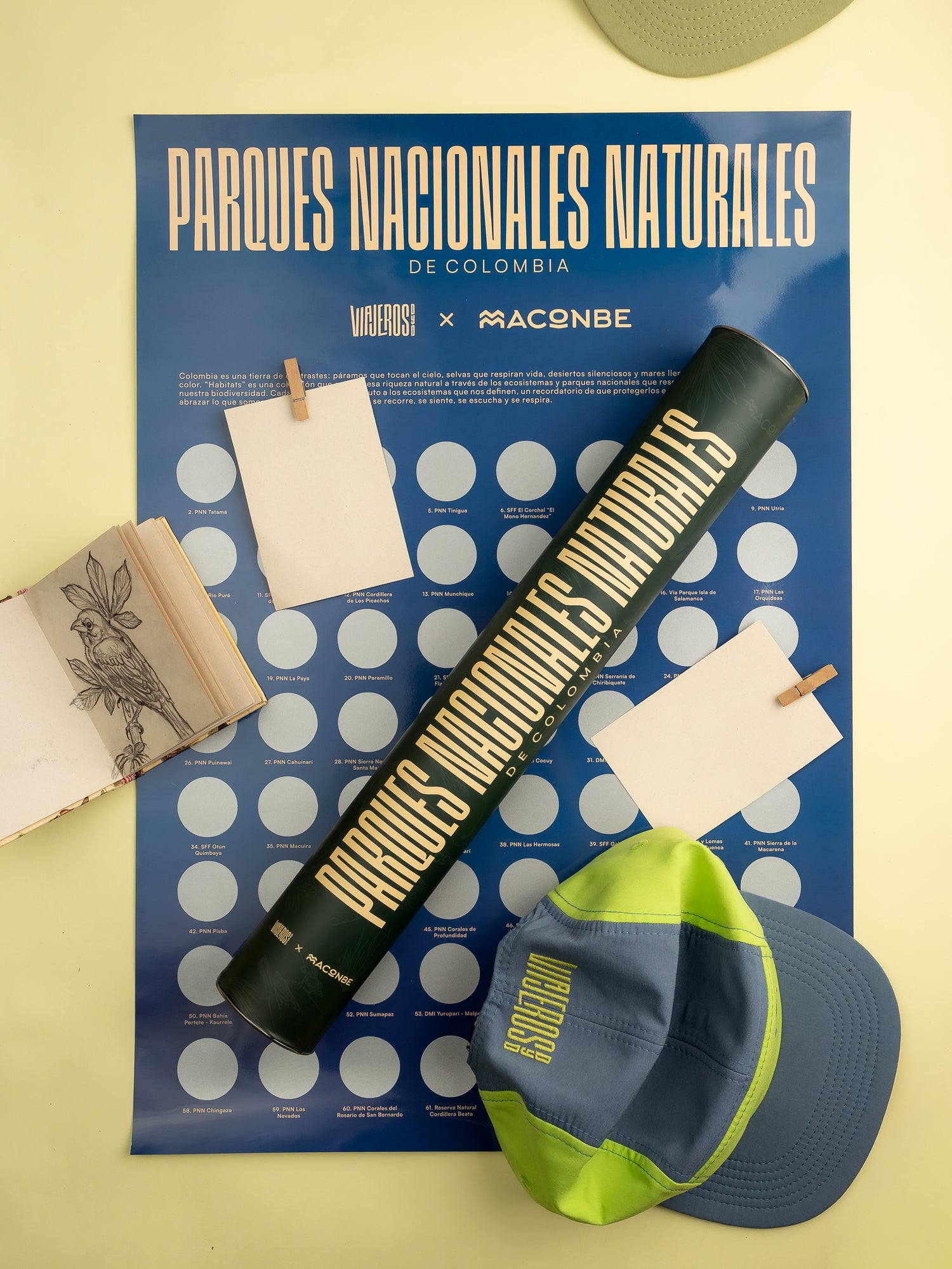 Poster raspable parques nacionales naturales de colombia Viajeros DyD x Maconbe