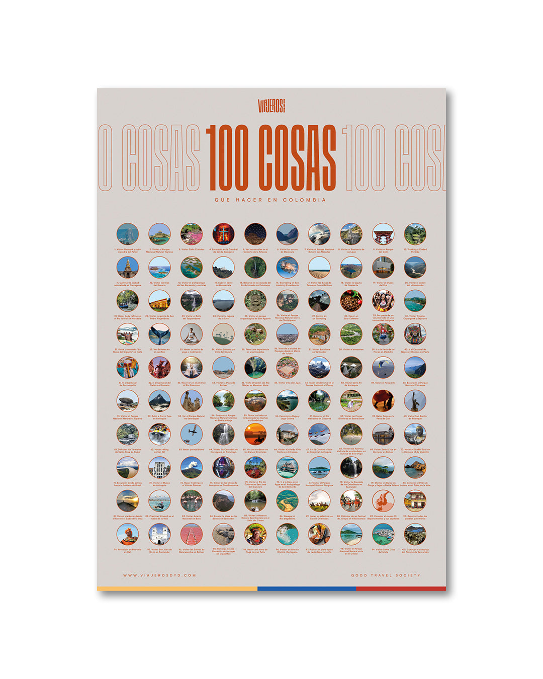 Poster 100 Cosas que hacer en Colombia Premium