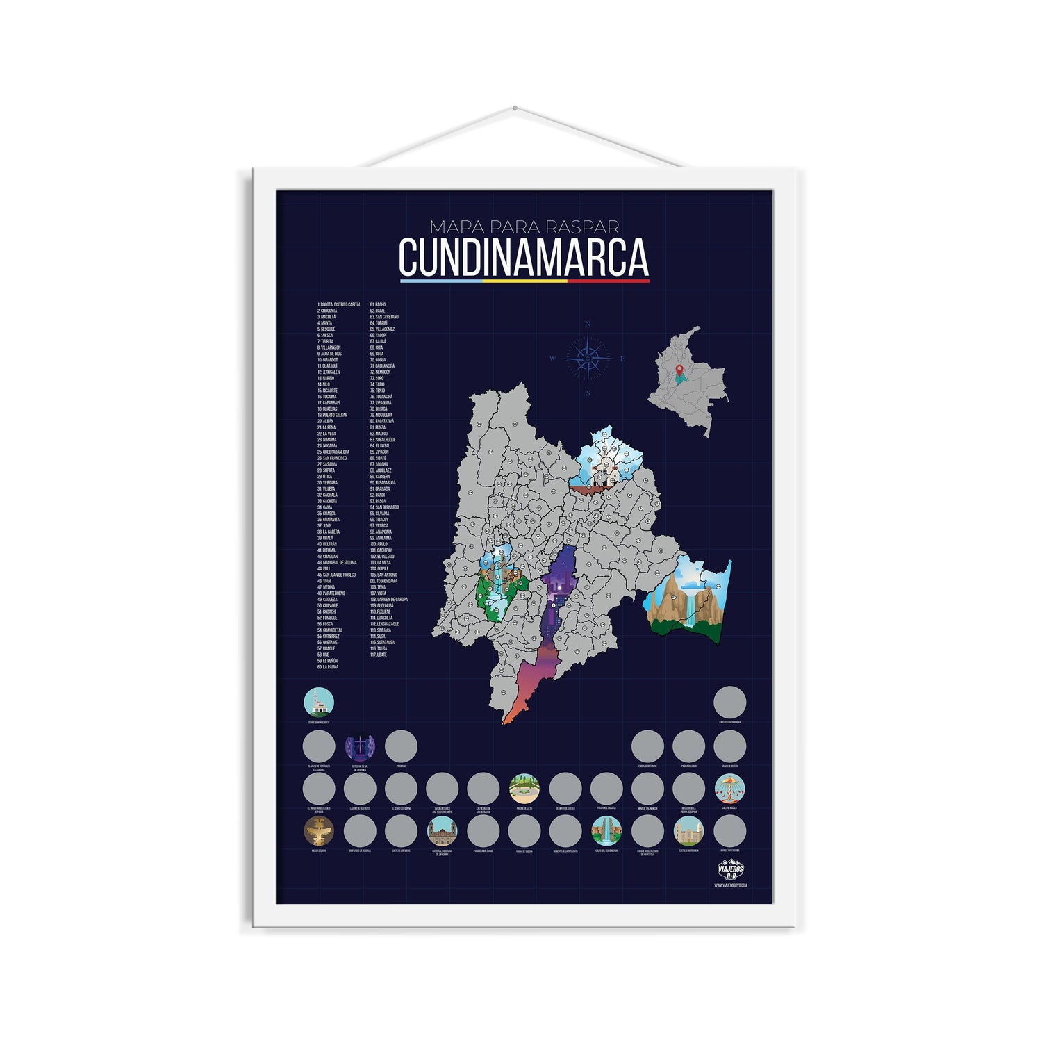 Mapa Cundinamarca para raspar Empaque Alcancía