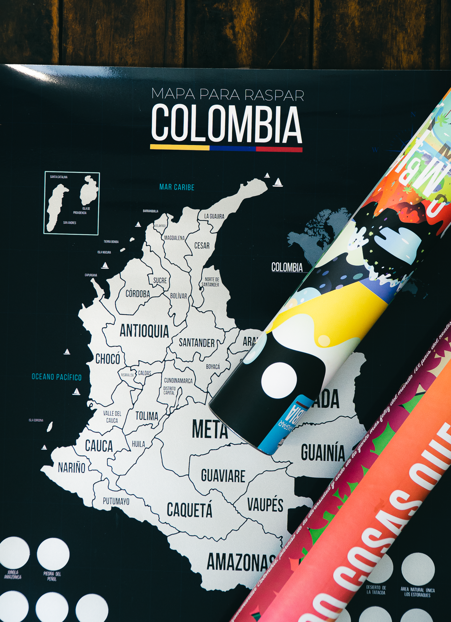 El Influencer: Mapa Colombia + Mapamundi + Poster 100 cosas Colombia