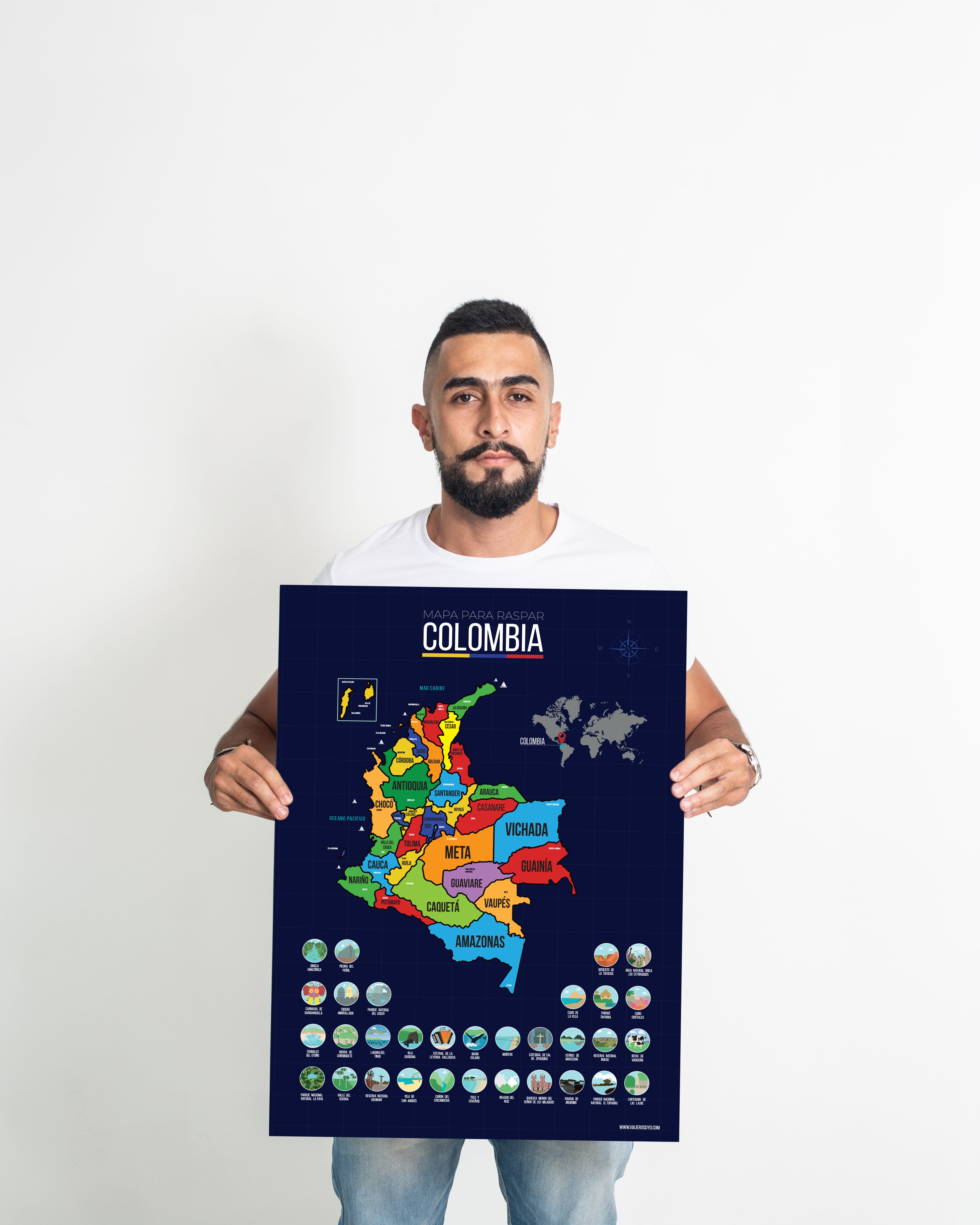 Mapa de Colombia para Raspar – Viajerosdyd