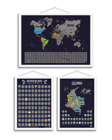 El Influencer: Mapa Colombia + Mapamundi + Poster 100 cosas Colombia